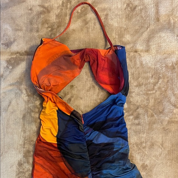 Multicolor Ruched Jumpsuit - Picture 6 of 7